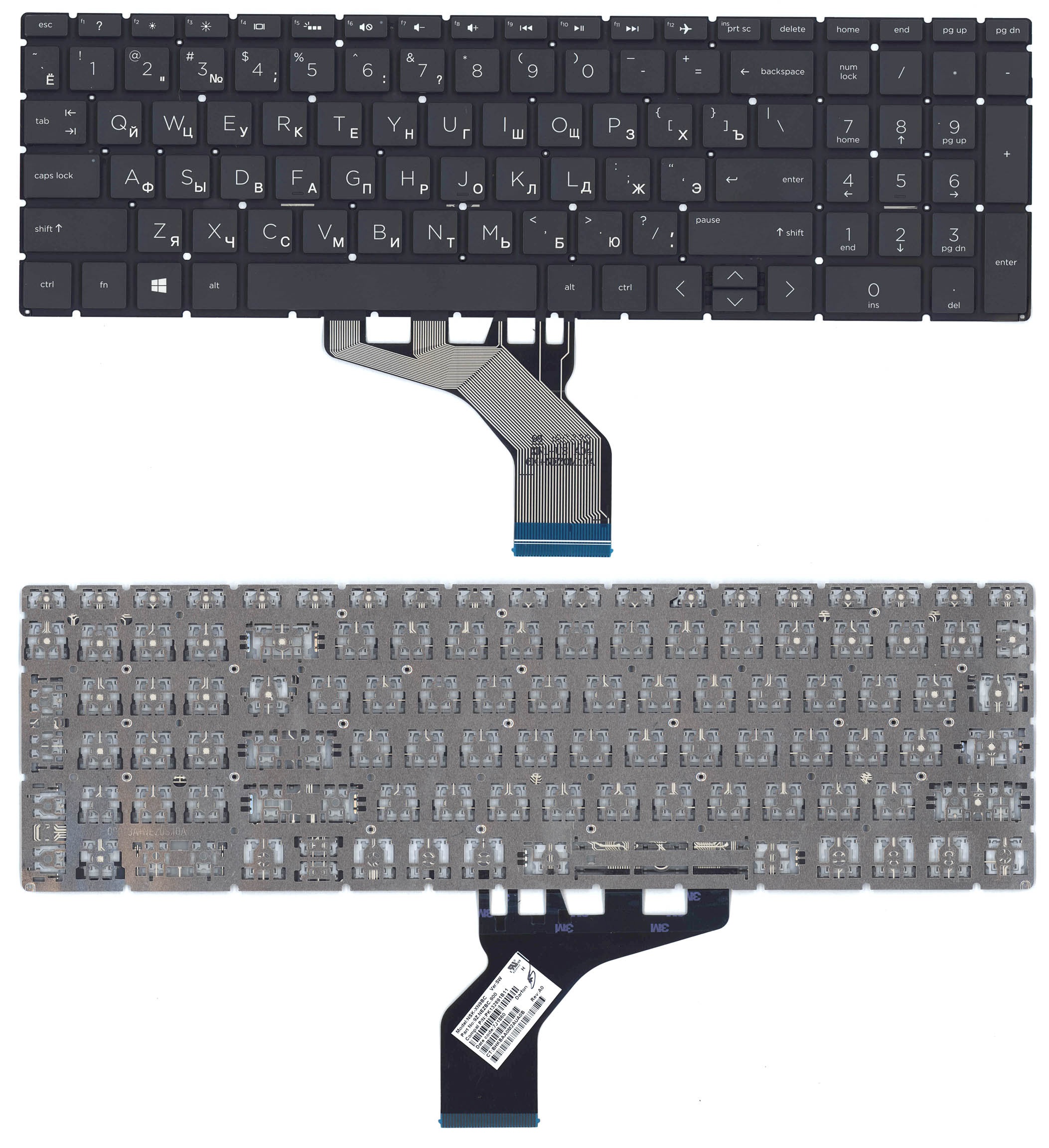Клавиатура для HP 15-db000 черная